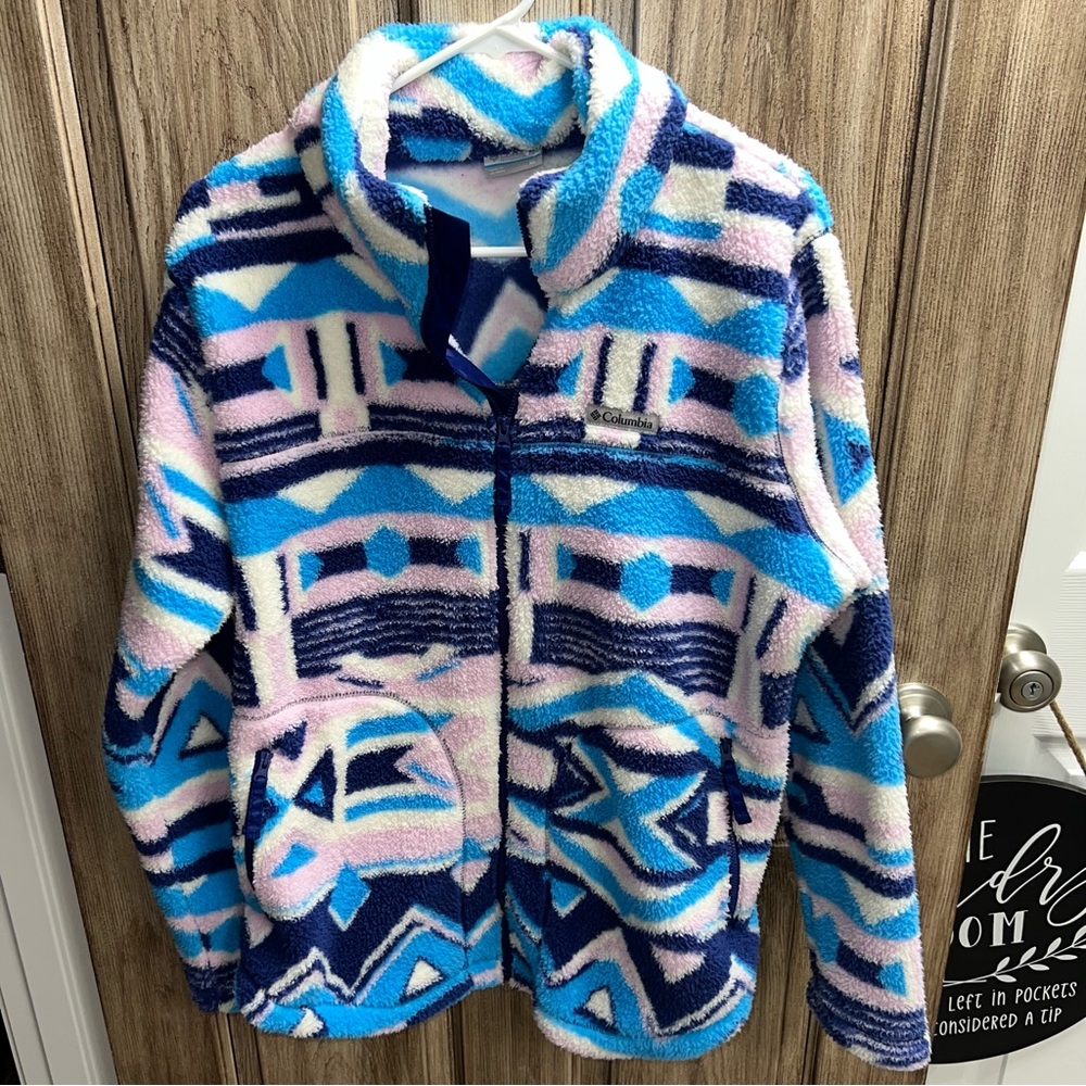 Columbia Women's West Bend Full Zip Fleece Jacket In Aura Print size XL - Picture 7 of 12